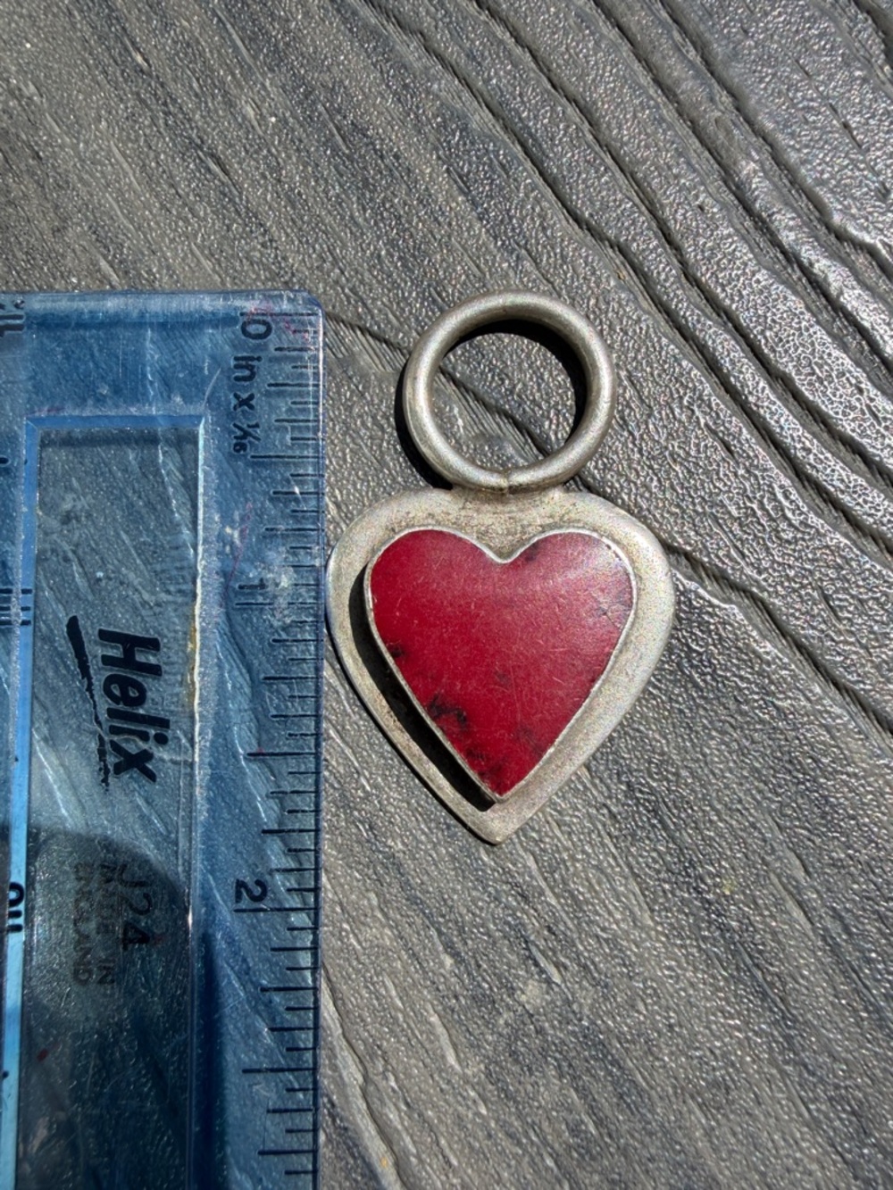 Red Heart Pendant Charm - Sterling Silver Mexico .925 JRT - Picture 3 of 5